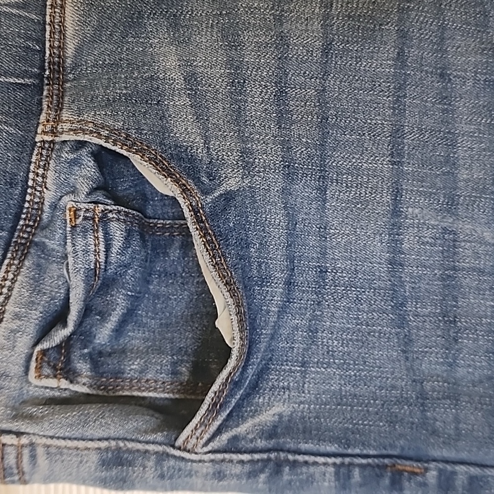 Tricot Womens High Waist Flair Leg Raw Hem Denim Blue Jeans Size Medium - Picture 4 of 13